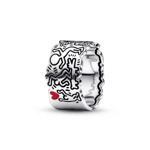 (image pour) Keith Haring™ x Pandora Art Linéaire Amour et Personnes Bague Large - 192222C01