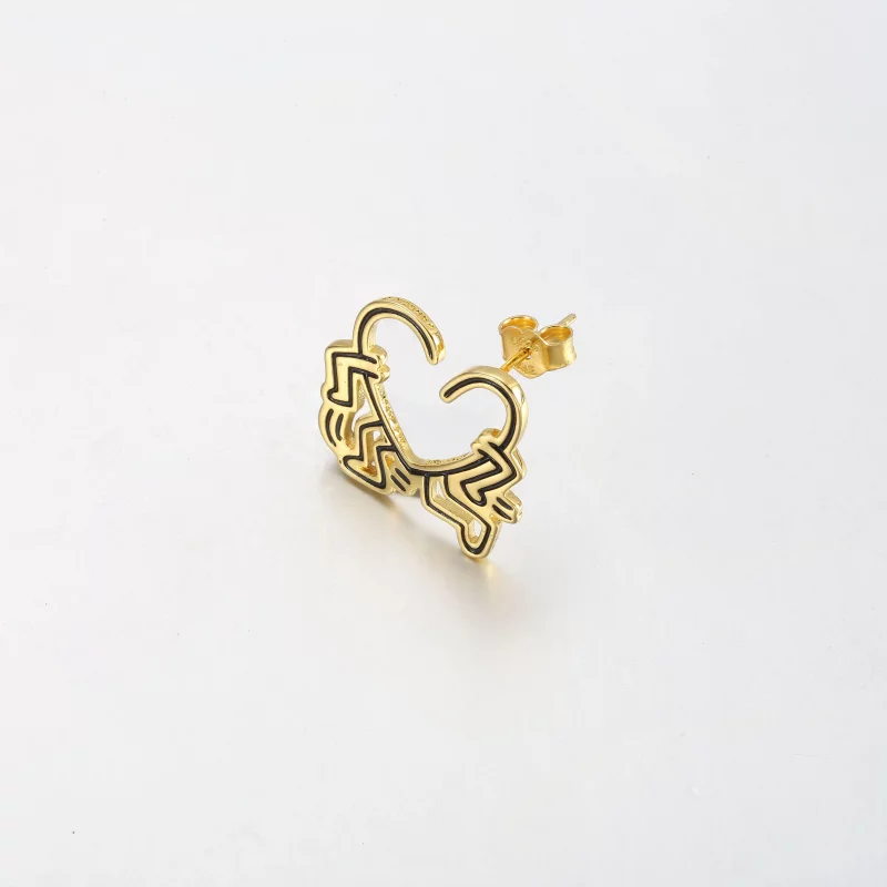 (image pour) Keith Haring™ x Pandora Boucle à l'oreille Cœur Marchant - 262221C01 - Afficher 2