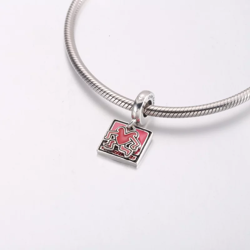 (image pour) Keith Haring™ x Pandora Cœur Marchant Double Pendentif - 792216C01 - Afficher 5