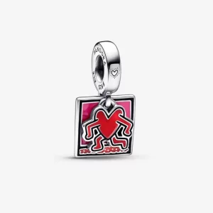 (image pour) Keith Haring™ x Pandora Cœur Marchant Double Pendentif - 792216C01