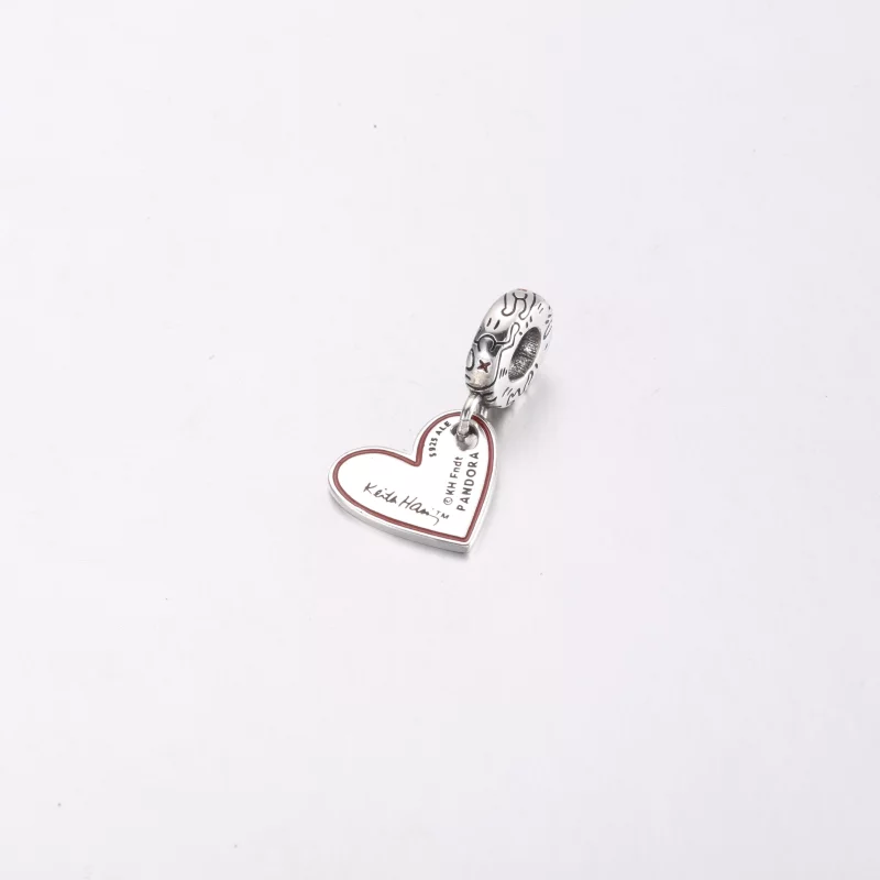 (image pour) Keith Haring™ x Pandora Pendent Cœur Peuple Dessin au Trait - 792215C01 - Afficher 3