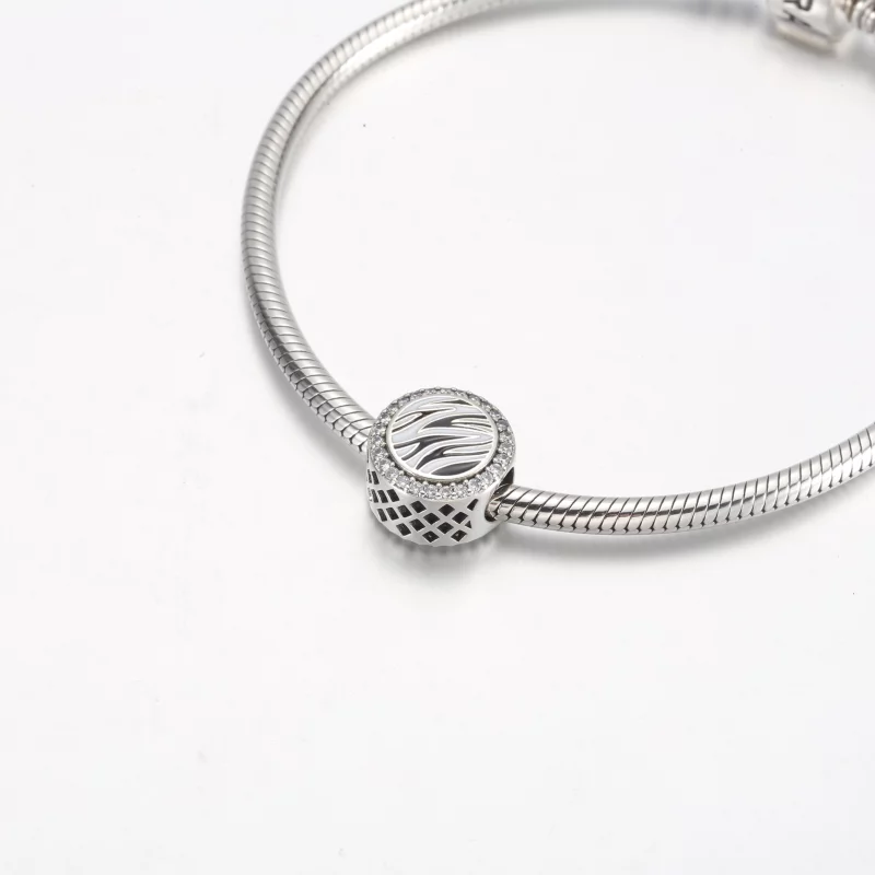 (image pour) Pandora Charm en argent sterling imprimé zébré - 792016CZ_E025 - Afficher 5