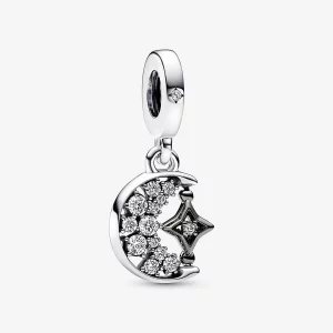 (image pour) Pandora Éclat de Lune Croissant et Charme à Pampille Étoile Tournoyante - 792781C01