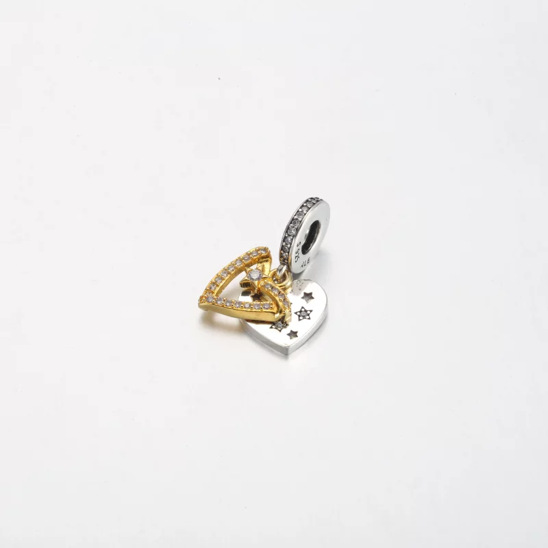 (image pour) Pandora Cœur Double Pendentif Cœurs Étoile Filante - 762203C01 - Afficher 2