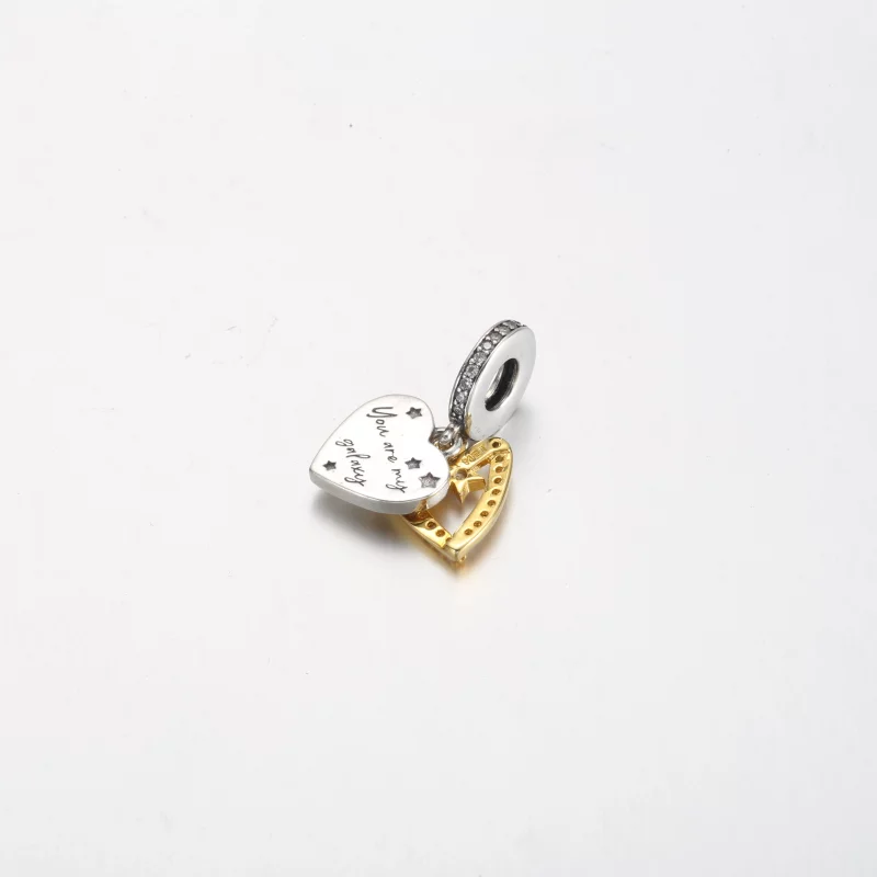 (image pour) Pandora Cœur Double Pendentif Cœurs Étoile Filante - 762203C01 - Afficher 3