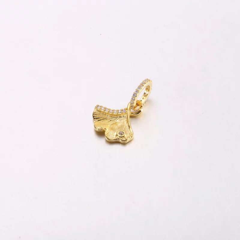 (image pour) Pandora Ginkgo en plaqué or 14 carats avec zircone cubique transparente - 762428 - Afficher 2