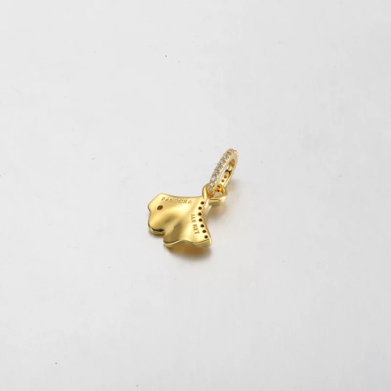 (image pour) Pandora Ginkgo en plaqué or 14 carats avec zircone cubique transparente - 762428 - Afficher 3