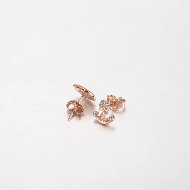 (image pour) PANDORA Or rose Étincelant Gouvernail et ancre Clous d'oreilles - P-D-3739 - Afficher 4