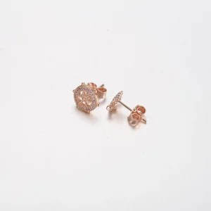 (image pour) PANDORA Or rose Étincelant Gouvernail et ancre Clous d'oreilles - P-D-3739