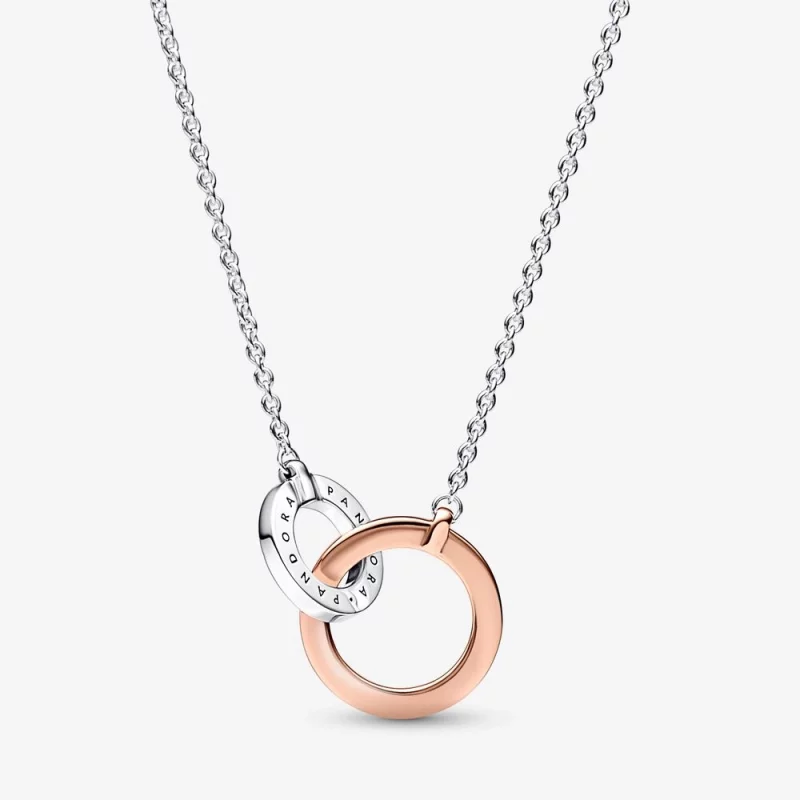 (image pour) Pandora Signature Cercles Entrelacés Deux Tons Collier - 382778C01 - Afficher 2