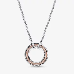 Pandora Signature Logo et Collier Serti de Strass Deux Tons - 382772C01 (image pour) Pandora Signature Logo et Collier Serti de Strass Deux Tons - 382772C01