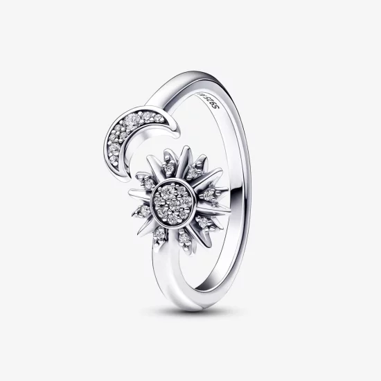 (image pour) Pandora Sun and moon sterling silver Open Ring - 192845C01