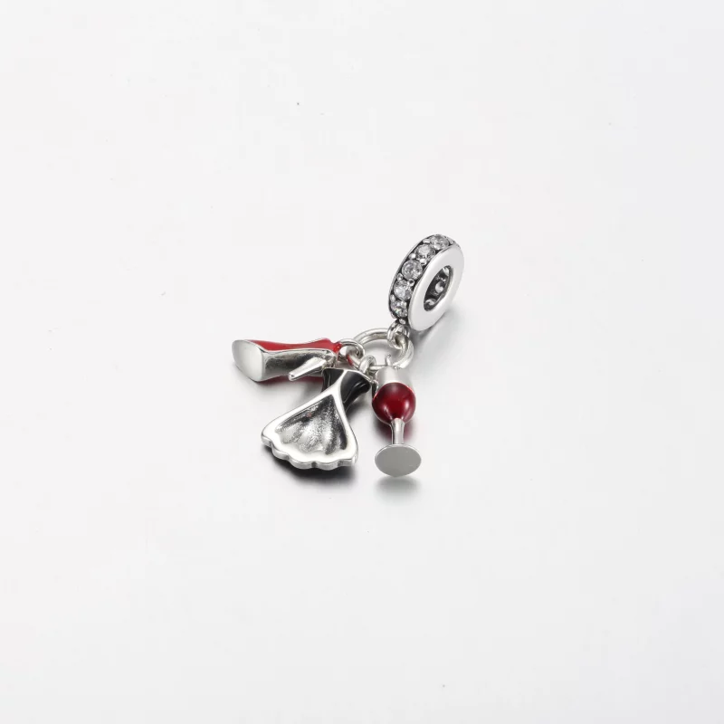 (image pour) PANDORA Verre à vin Talons hauts Petite robe noire Pendentif - P-D-3785 - Afficher 2