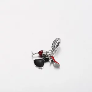 (image pour) PANDORA Verre à vin Talons hauts Petite robe noire Pendentif - P-D-3785