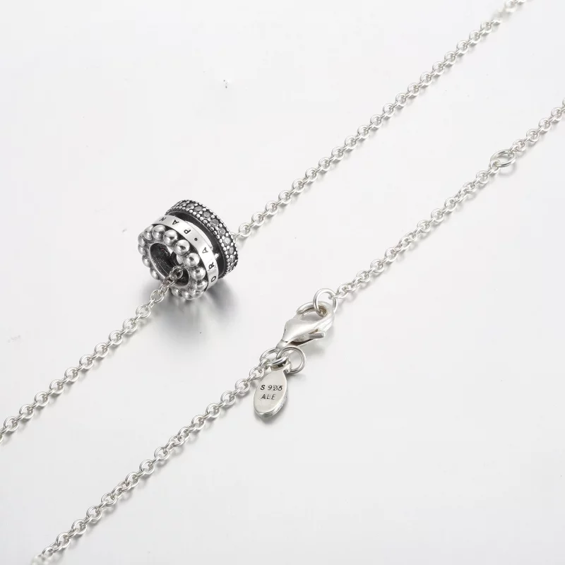 (image pour) Pendentif et collier Pandora Signature Logo Pavé & Perles - 392311C01 - Afficher 4