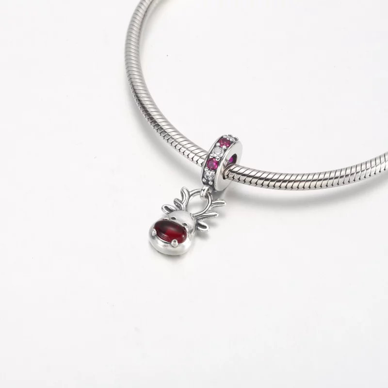 (image pour) Pendentif Pandora Renne au Nez Rouge Murano - 792330C01 - Afficher 4