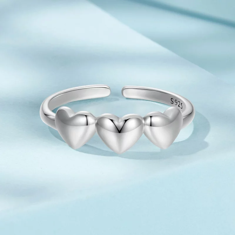 (image pour) Bague ouverte en forme de cœur style PANDORA - SCR1001-E - Afficher 3