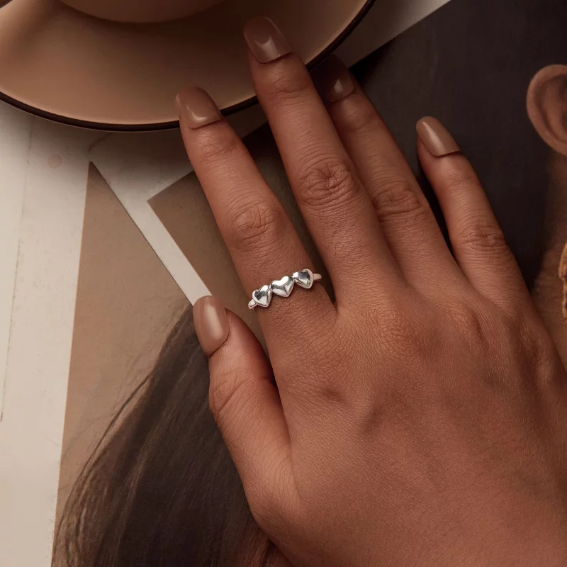 (image pour) Bague ouverte en forme de cœur style PANDORA - SCR1001-E - Afficher 4