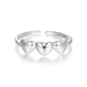 Bague ouverte en forme de cœur style PANDORA - SCR1001-E (image pour) Bague ouverte en forme de cœur style PANDORA - SCR1001-E