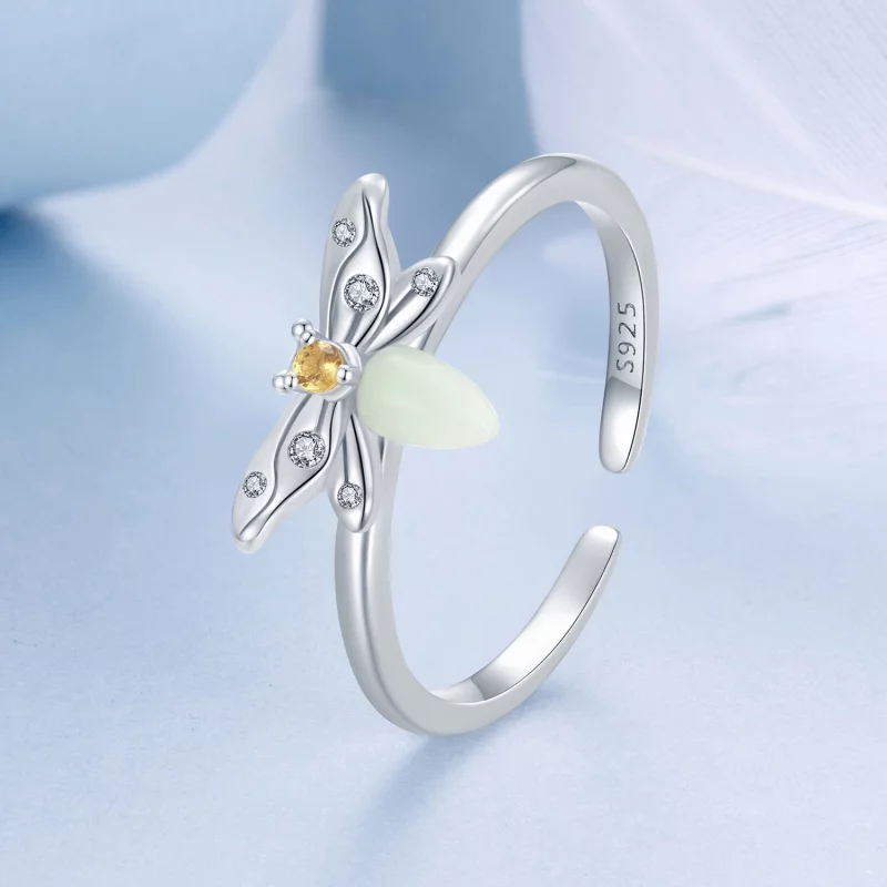 (image pour) Bague ouverte lumineuse abeille style PANDORA - BSR521-E - Afficher 2