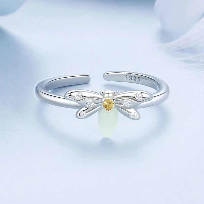 (image pour) Bague ouverte lumineuse abeille style PANDORA - BSR521-E - Afficher 3