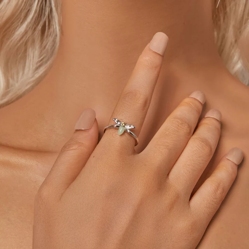 (image pour) Bague ouverte lumineuse abeille style PANDORA - BSR521-E - Afficher 6