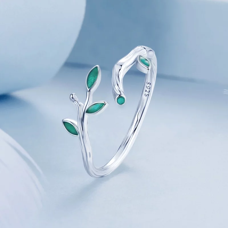 (image pour) Bague ouverte style PANDORA Feuille - BSR517-E - Afficher 2