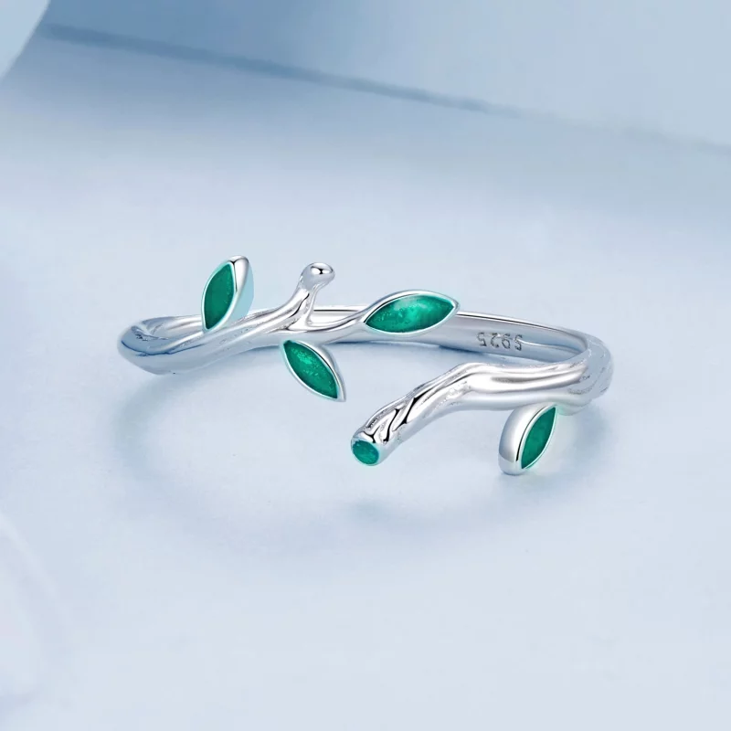 (image pour) Bague ouverte style PANDORA Feuille - BSR517-E - Afficher 3