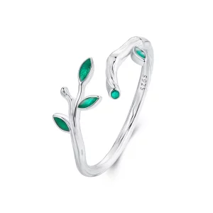 Bague ouverte style PANDORA Feuille - BSR517-E (image pour) Bague ouverte style PANDORA Feuille - BSR517-E
