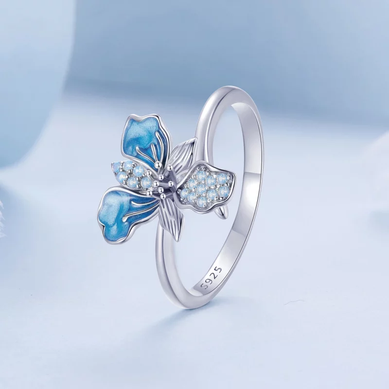 (image pour) Bague ouverte Style PANDORA Iris Bleu - BSR509-E - Afficher 2