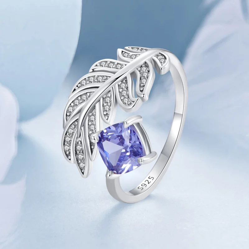 (image pour) Bague Plume Ouverte Style PANDORA - BSR518-E - Afficher 2