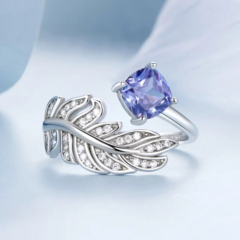 (image pour) Bague Plume Ouverte Style PANDORA - BSR518-E - Afficher 3