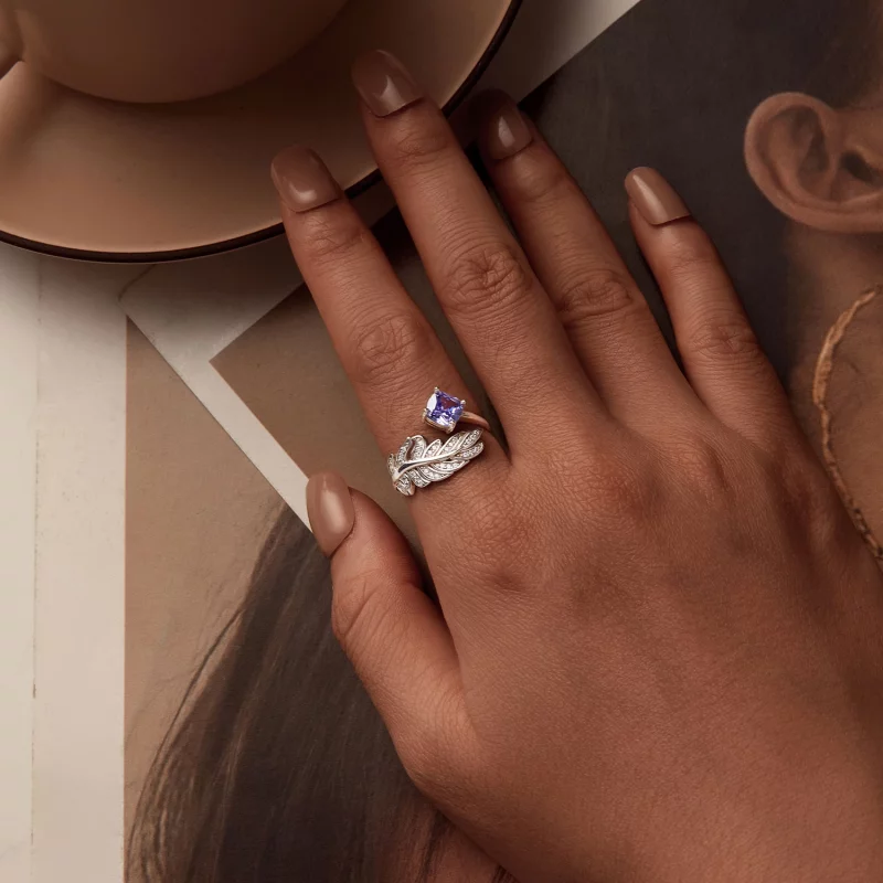 (image pour) Bague Plume Ouverte Style PANDORA - BSR518-E - Afficher 4