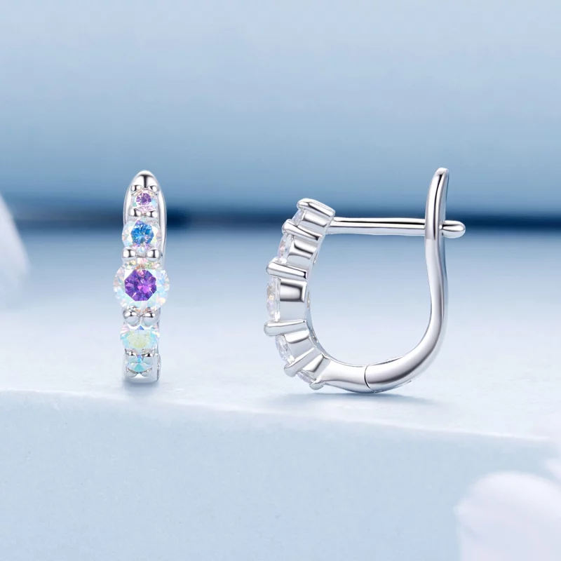 (image pour) Boucles d'oreilles colorées style PANDORA - BSE960 - Afficher 2