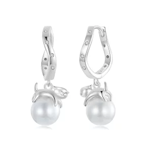 (image pour) Boucles d'oreilles Coquille Chat Style PANDORA - SCE1692
