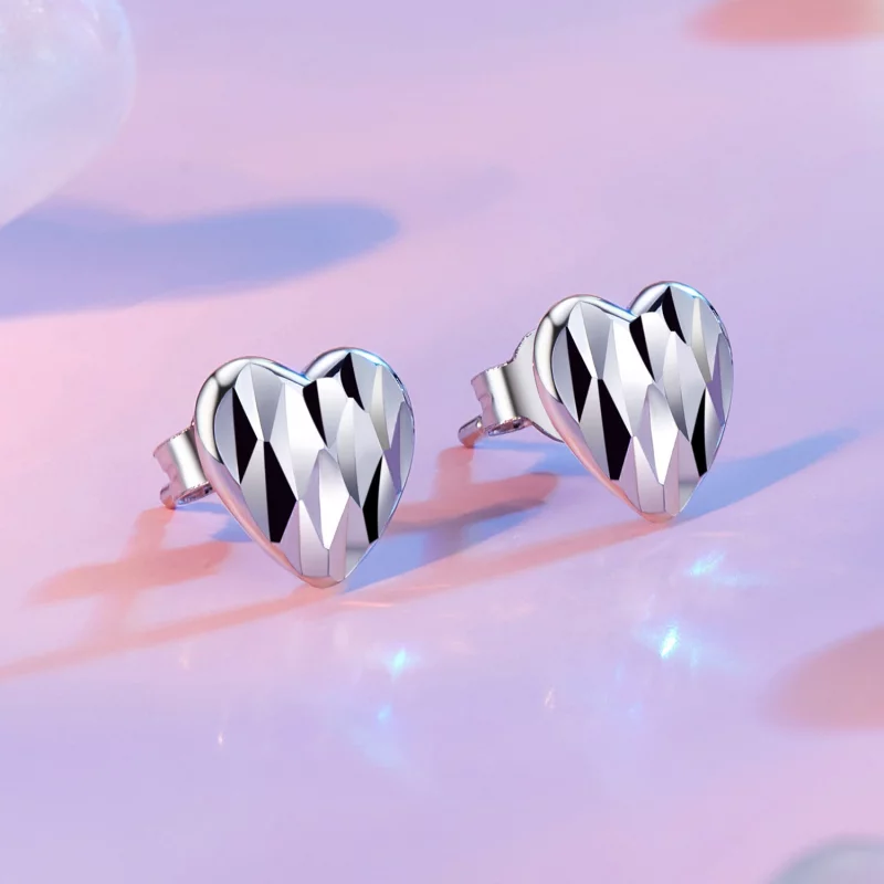 (image pour) Boucles d'oreilles fleur en forme de cœur style PANDORA - SCE1703 - Afficher 2