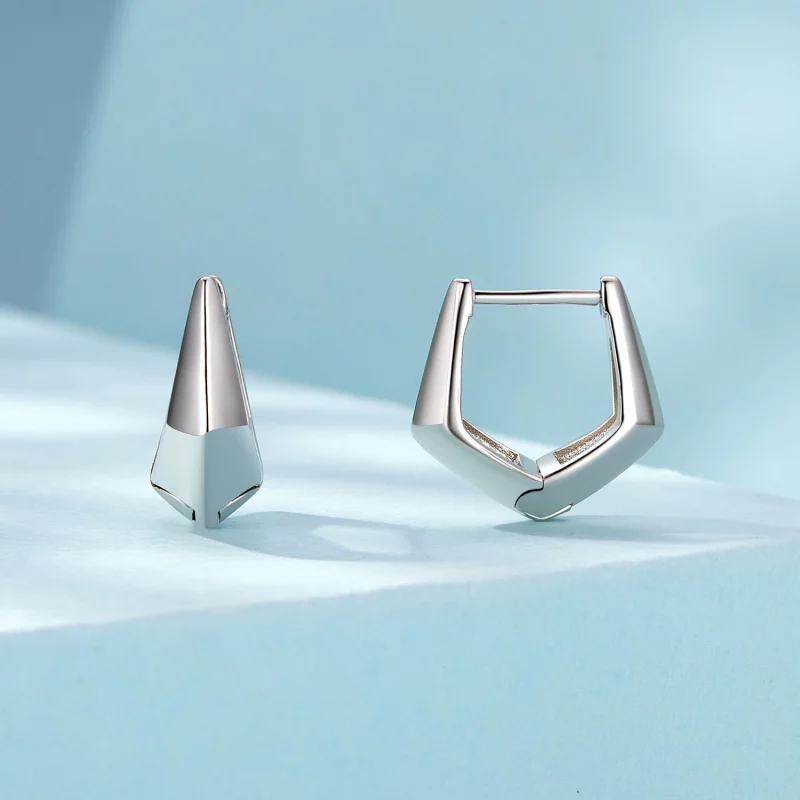 (image pour) Boucles d'oreilles géométriques exquises style PANDORA - SCE1704 - Afficher 2