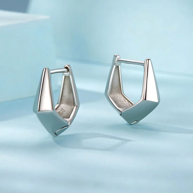 (image pour) Boucles d'oreilles géométriques exquises style PANDORA - SCE1704 - Afficher 3