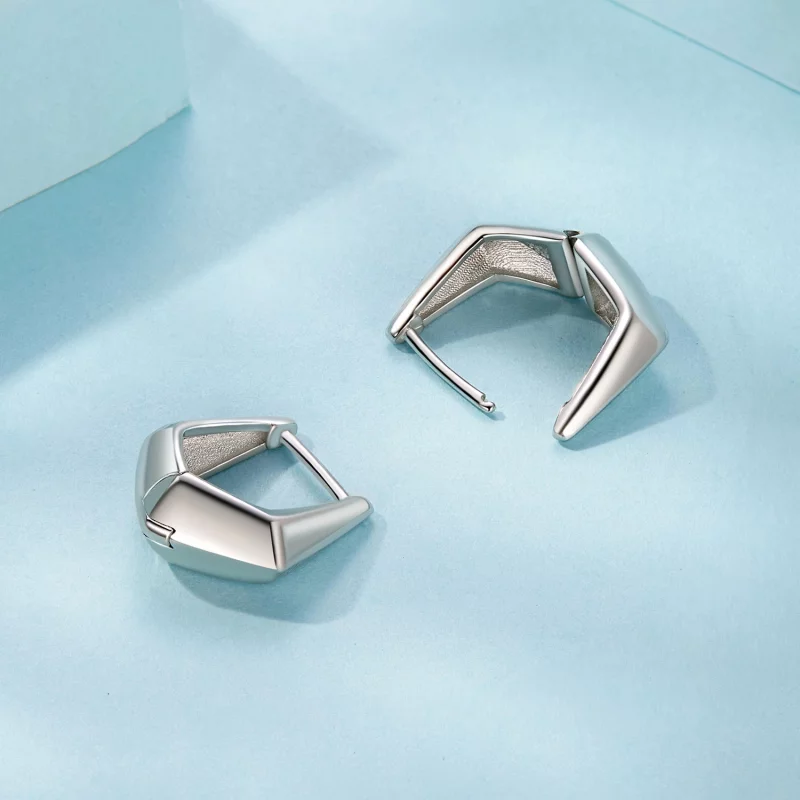 (image pour) Boucles d'oreilles géométriques exquises style PANDORA - SCE1704 - Afficher 4