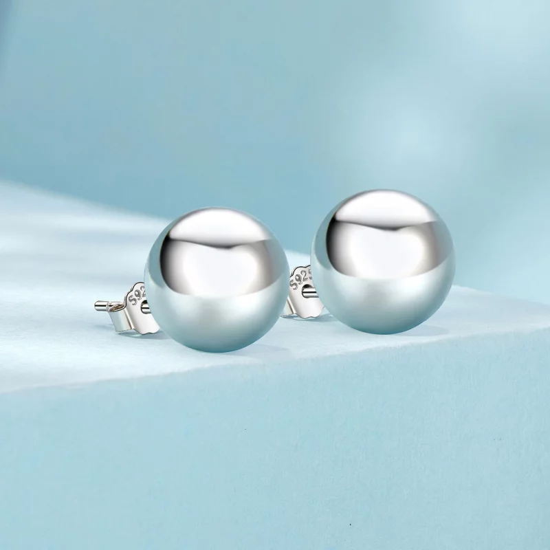 (image pour) Boucles d'oreilles grand modèle boule style PANDORA - SCE1725-L - Afficher 2