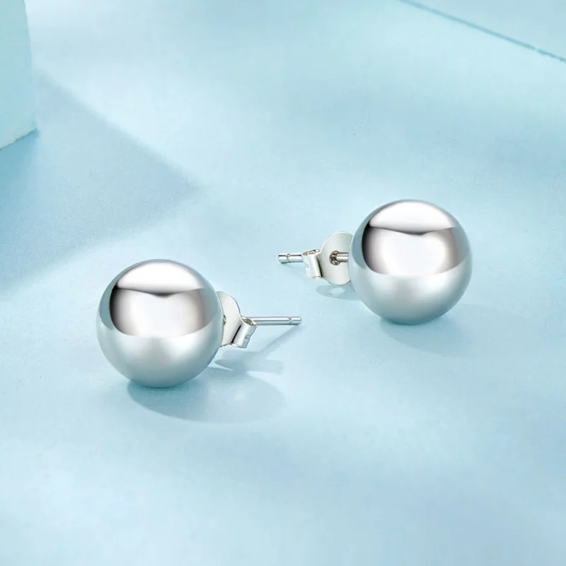 (image pour) Boucles d'oreilles grand modèle boule style PANDORA - SCE1725-L - Afficher 3