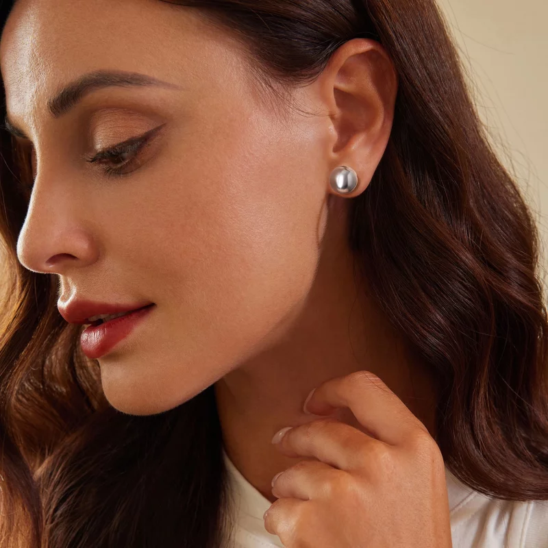 (image pour) Boucles d'oreilles grand modèle boule style PANDORA - SCE1725-L - Afficher 6