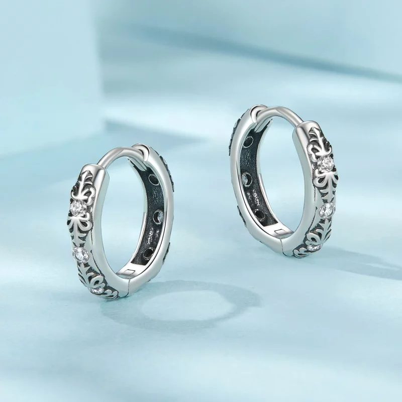 (image pour) Boucles d'oreilles motif rétro style PANDORA - SCE1701 - Afficher 3