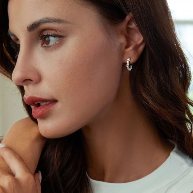 (image pour) Boucles d'oreilles motif rétro style PANDORA - SCE1701 - Afficher 6