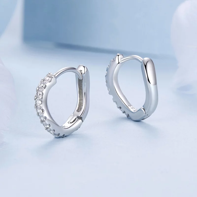 (image pour) Boucles d'oreilles ondulées style PANDORA - BSE959 - Afficher 3