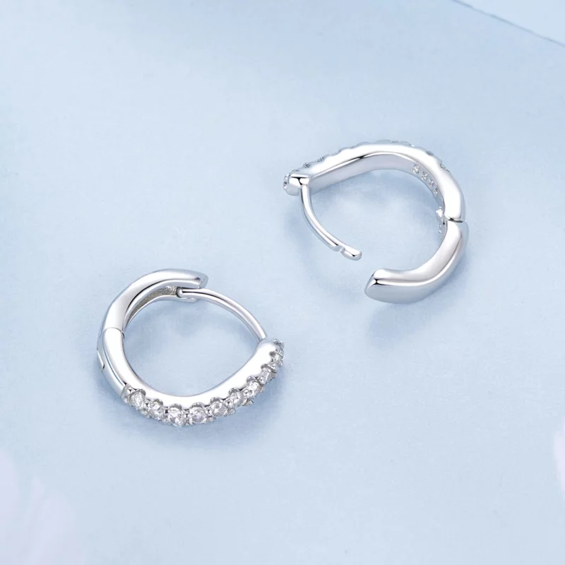 (image pour) Boucles d'oreilles ondulées style PANDORA - BSE959 - Afficher 4