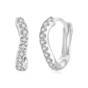 (image pour) Boucles d'oreilles ondulées style PANDORA - BSE959