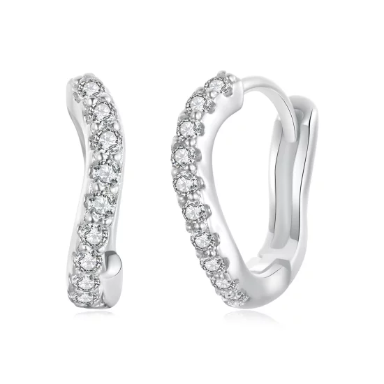 (image pour) Boucles d'oreilles ondulées style PANDORA - BSE959