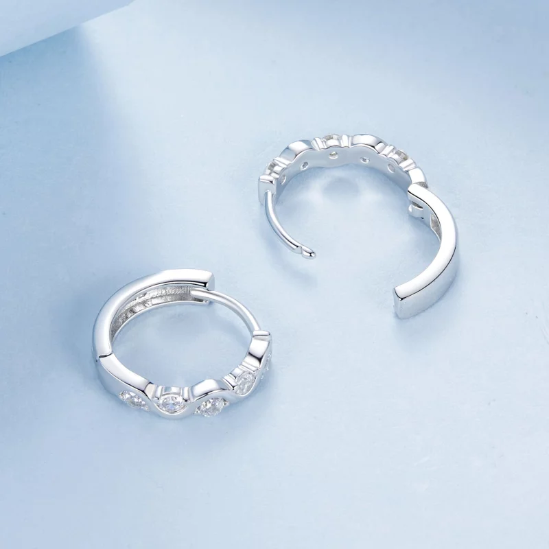 (image pour) Boucles d'oreilles ondulées style PANDORA - BSE963 - Afficher 4
