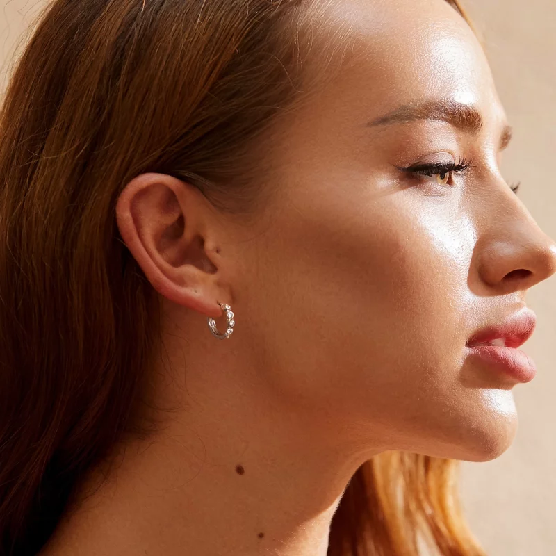 (image pour) Boucles d'oreilles ondulées style PANDORA - BSE963 - Afficher 7